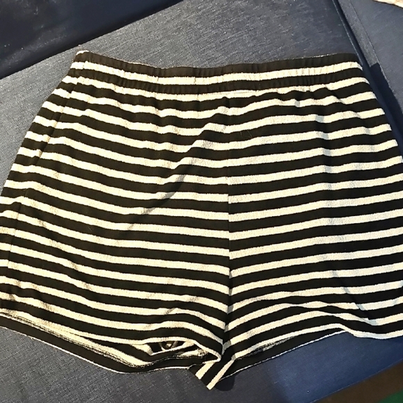 H&M French Terry Striped Shorts Size L - Picture 1 of 2